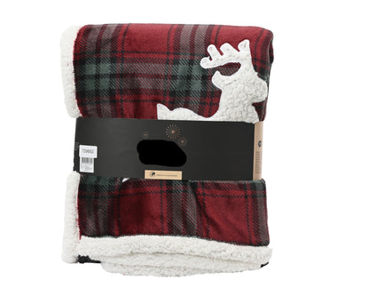 Embroidery Deer Throw 1.3Mtr Party Perfetto