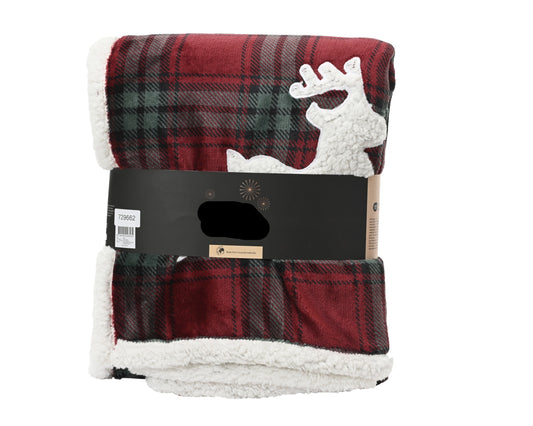 Embroidery Deer Throw 1.3Mtr Party Perfetto