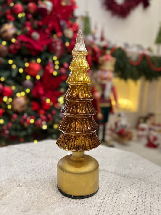 Rotating Micro LED Tree (Red & Gold 33cm) (2Color Opt.) PartyPerfetto