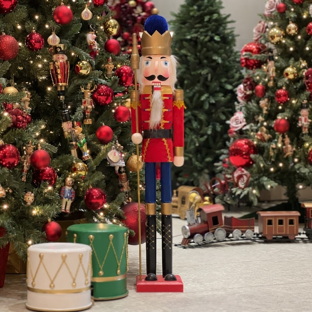 Red & Blue Giant Nutcracker Without Movement PartyPerfetto