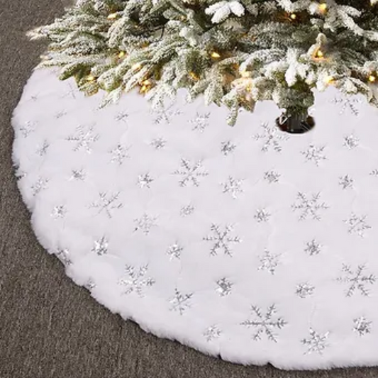 Silver Snowflake Tree Skirt