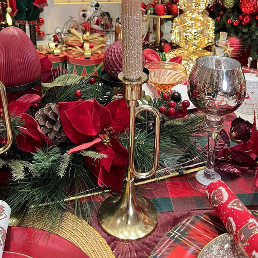 Aluminum Golden Candle Holder 2 Size Opt. Party Perfetto