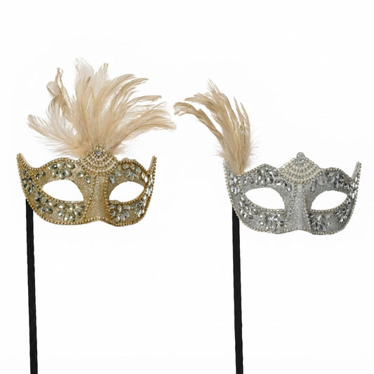 Mask  with Feather ( Pack of 2 ) Party Perfetto