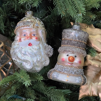 Glitter, Sequins Hanging Santa &  Snowman (Pack of 2) Party Perfetto