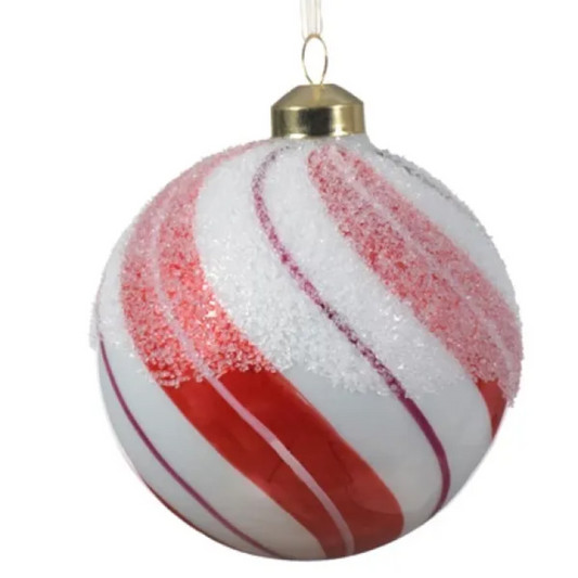 Baubles With Sugar Finish Glass Ornament