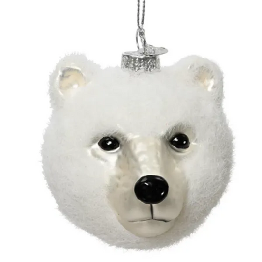 Bear Face Glass Ornament