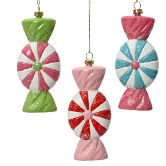 Candy Foam Glitter Ornament (Pack of 3)