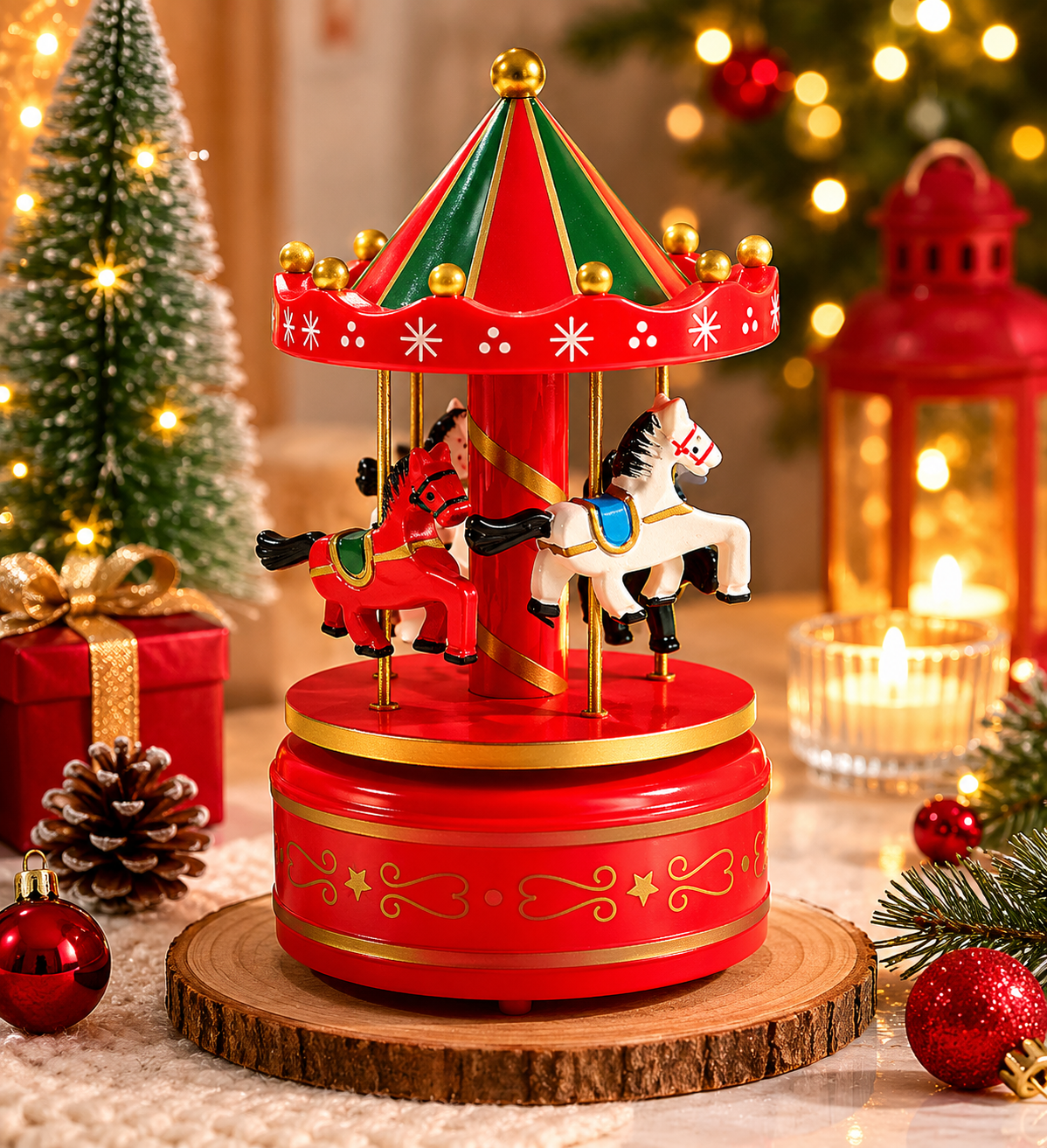 Red Classic Musical Carousel Party Perfetto