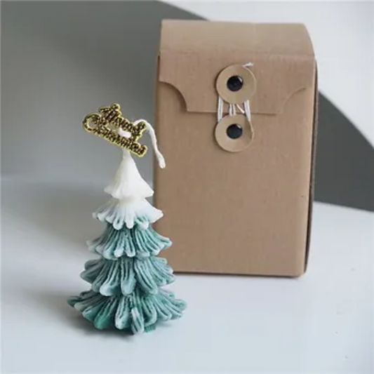 Christmas Tree Candle - White & Green