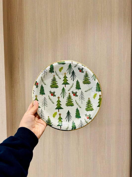 Christmas Dessert Tree Plates (Pack Of 8)