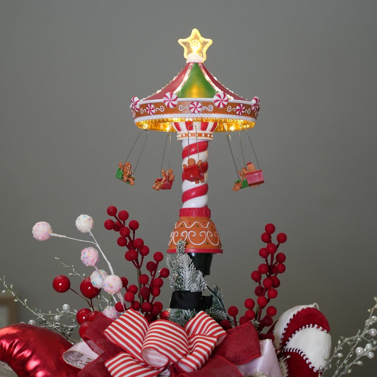 Micro LED Flashing Effect Treetopper with Header Star Party Perfetto