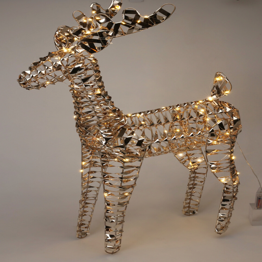 Glitter Free Metal Rattan Reindeer (L)