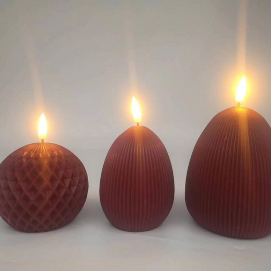 LED Red Wax Candles  ( Pack of 3)