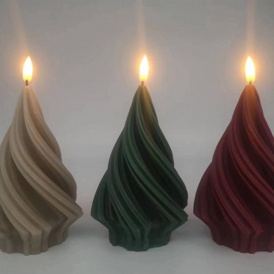 LED Wax Swirl Candles  (Pack of 3)