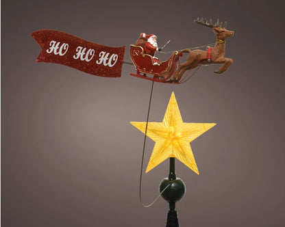 Santa on Sleigh Tree Topper