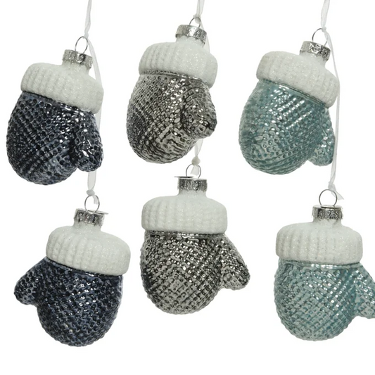 Mittens Glass Ornament