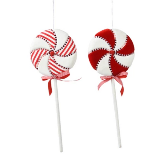 Red & White Velvet Lollipop Pack of 2