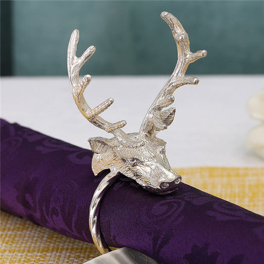 Reindeer silver napkin ring