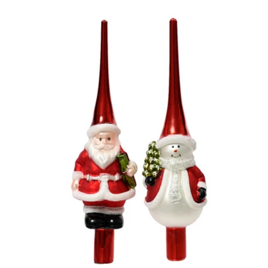 Santa/Snowman Glass Treetopper (Big)