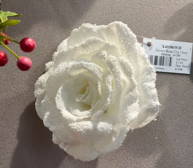 Frosted Rose With Clip 2Color Opt. Pack Of 2
