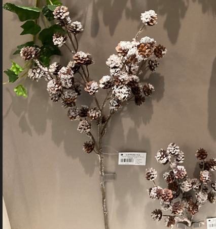 Snowy Pine Cone Spray 81cm Party Perfetto