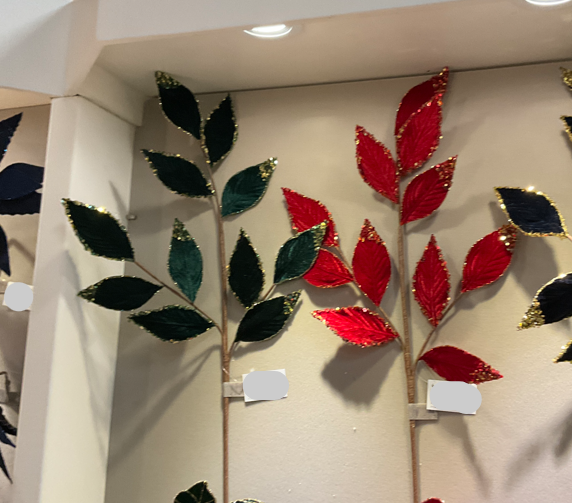 Velvet Glitter Leaf Spray Pack Of 2 Party Perfetto