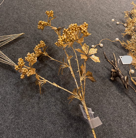 Gold Berry Spray 82Cm Party Perfetto