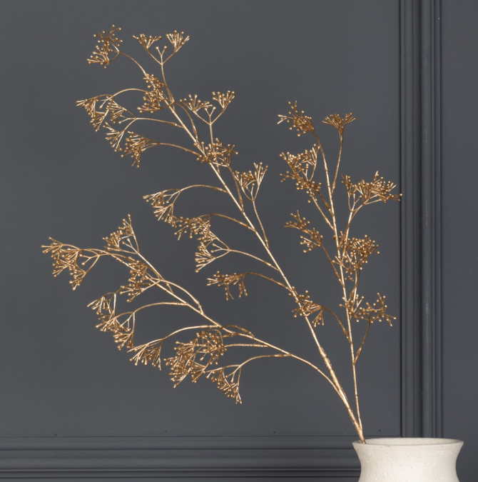 Metallic Skimmia Berry Spray 99Cm Party Perfetto