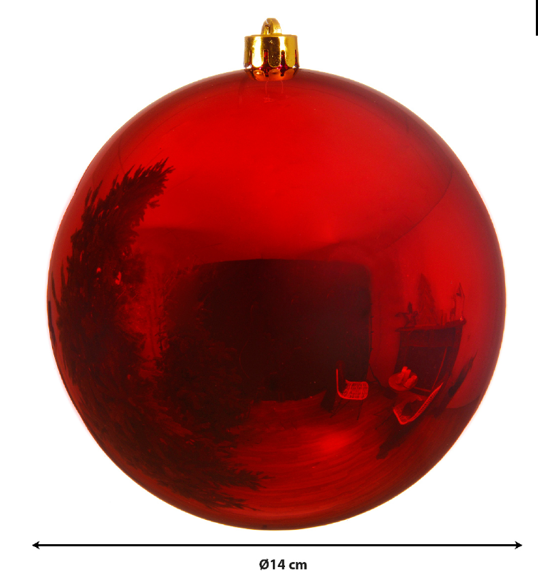 Ultra Shine Red Bauble 14cm Pack Of 4 Party Perfetto