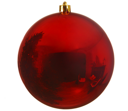 Ultra Shine Red Bauble 14cm Pack Of 4 Party Perfetto