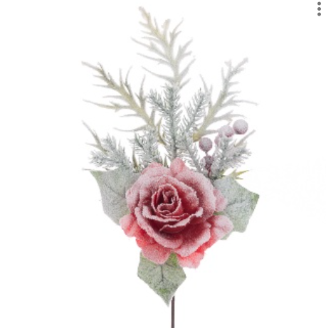 Snowy Rose Pick 38cm Party Perfetto