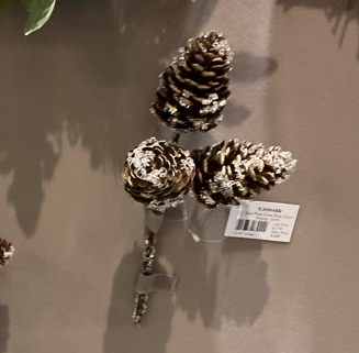 Iced Pine Cone Pick 25cm Party Perfetto