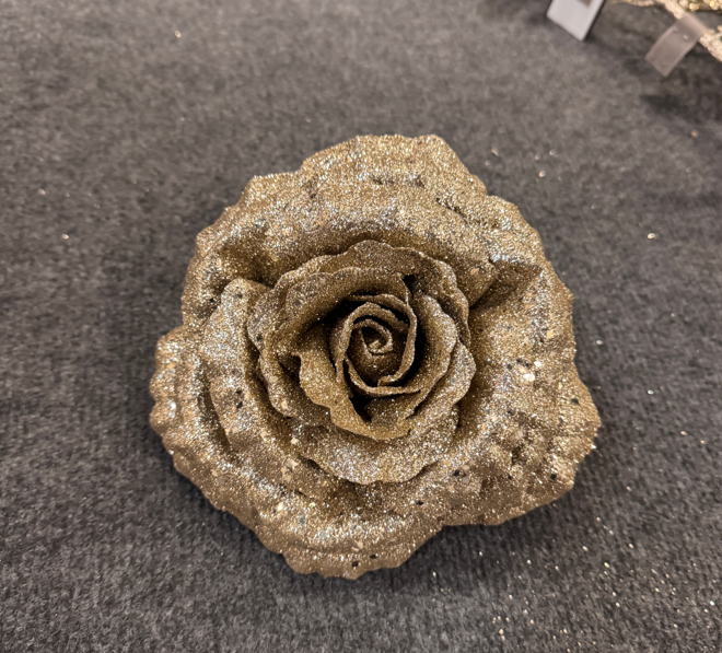 Sparkle Rose with Clip 16cm Party Perfetto