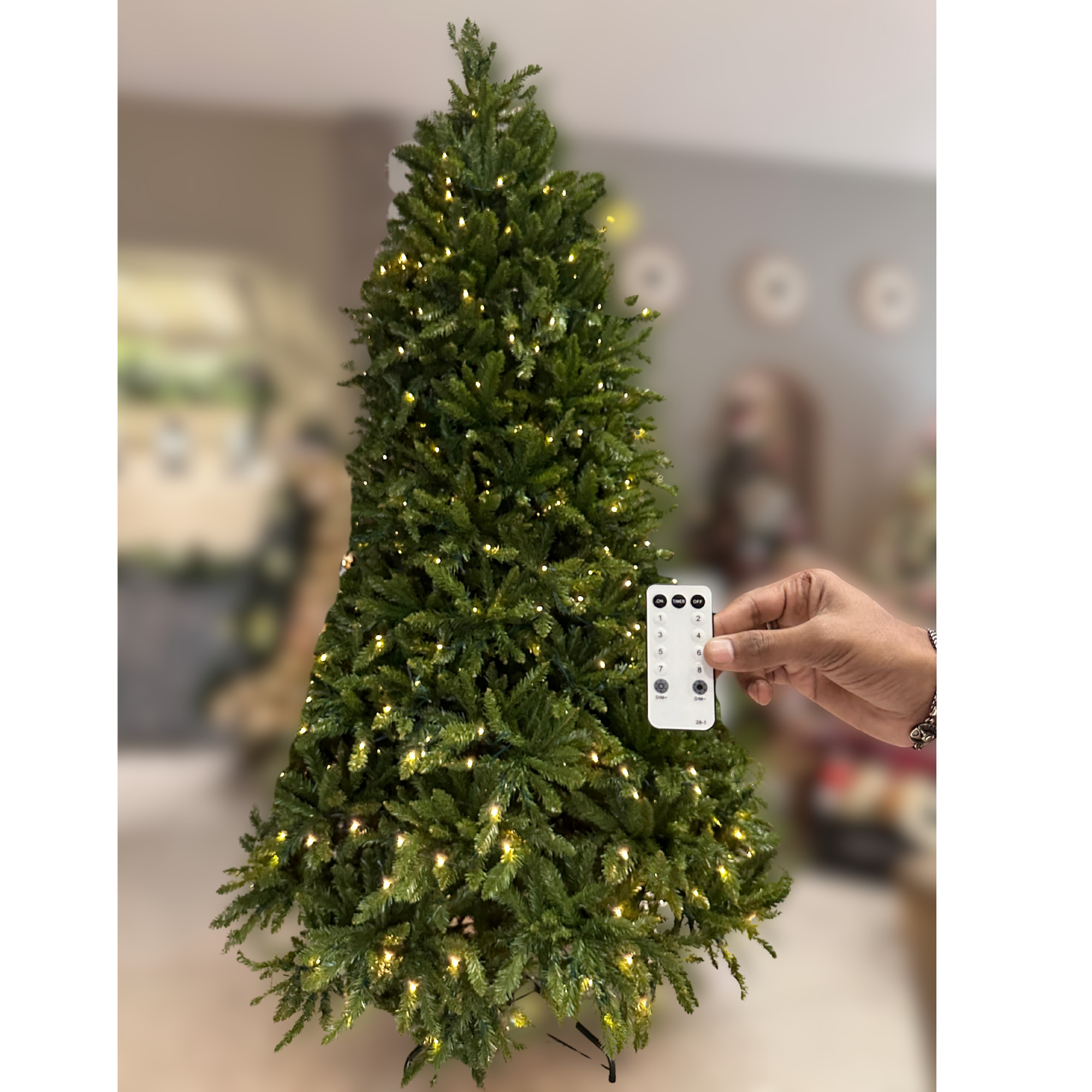Pre Lit PVC Green Tre 9ft With Remote Control – PartyPerfetto
