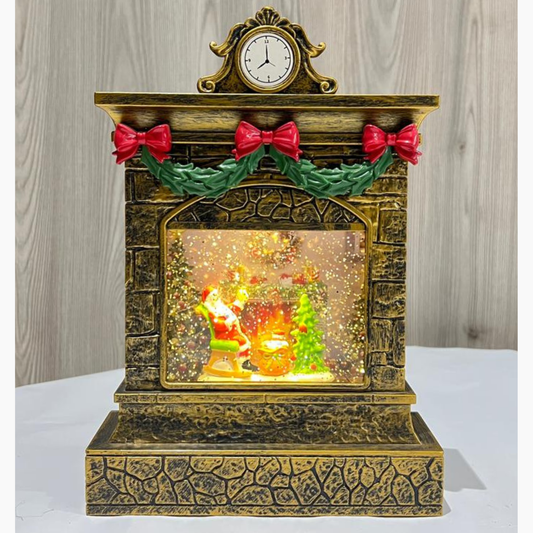 Christmas Vintage Fireplace Water Globe Only 1 Available Party Perfetto