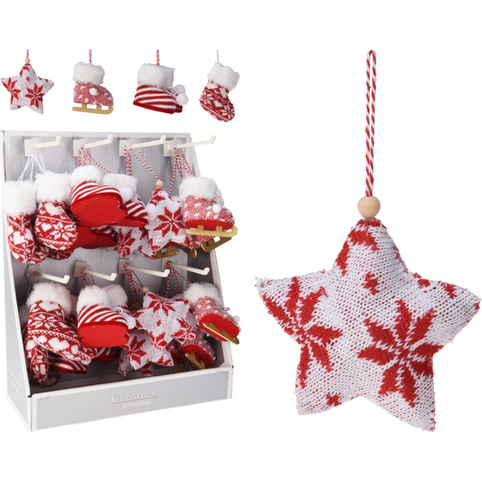 Hanging Christmas Figurined Ornaments Pack of 4