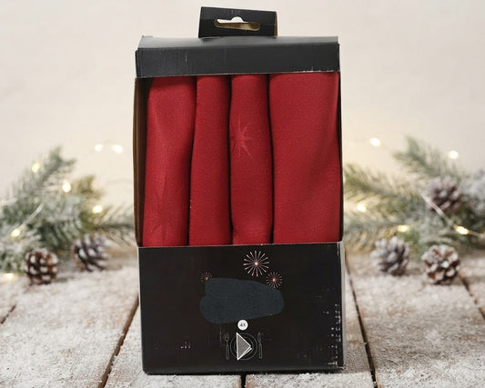 Star Pattern Napkin 2color Opt. Box Of 4 Party Perfetto