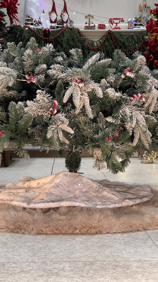 Silver Snowflake Tree Skirt PartyPerfetto