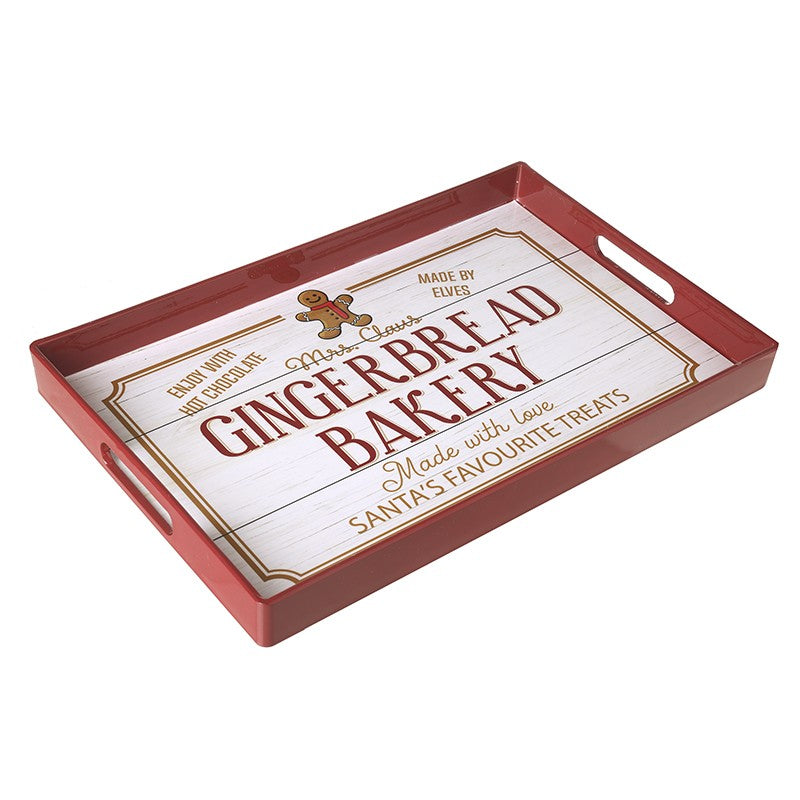 RED PLASTIC CHRISTMAS NUTCRACKER TRAY