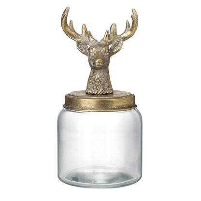 DEER TOP GLASS JAR (SET OF 2)