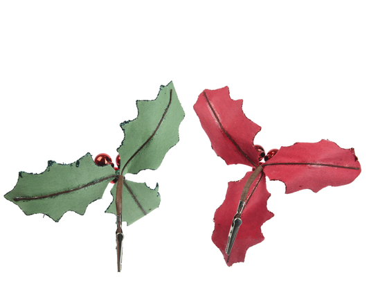 Velvet Glitter Holly  Flower with Spangle PartyPerfetto