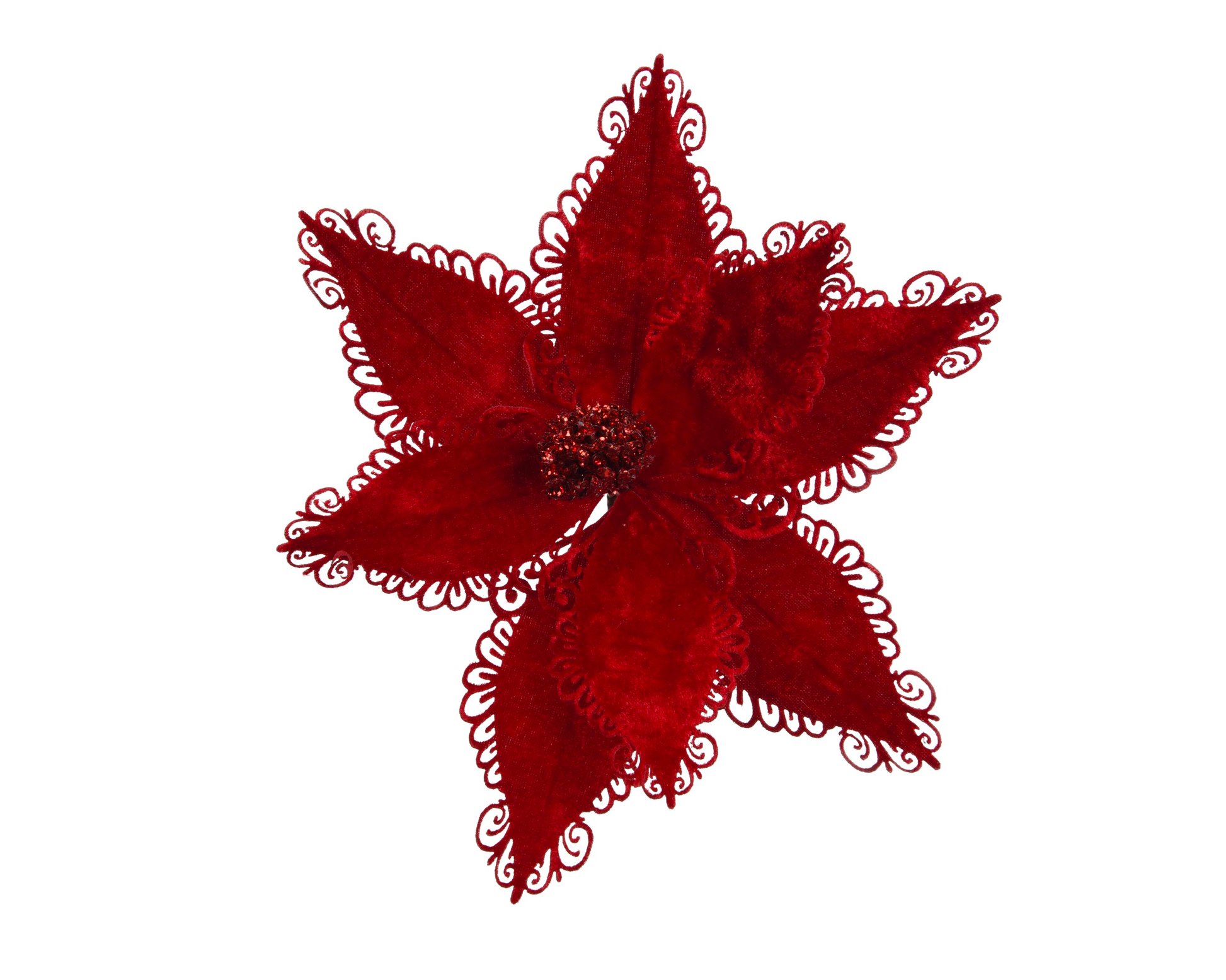 POINSETTIA LASERCUT LACE EDGE ON CLIP PartyPerfetto