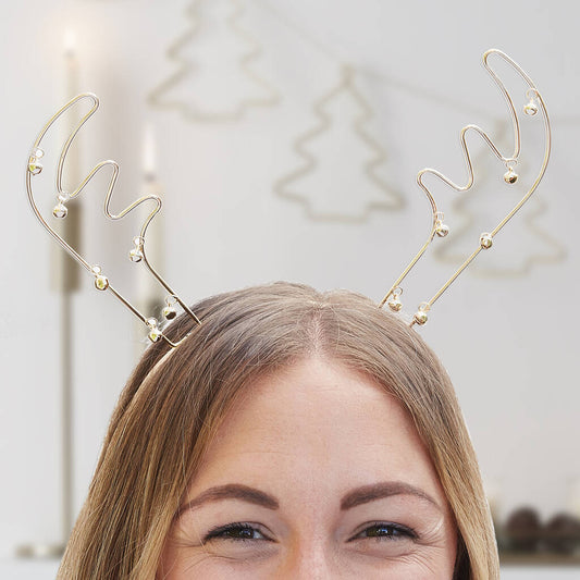 Golden Metal Antler Headband