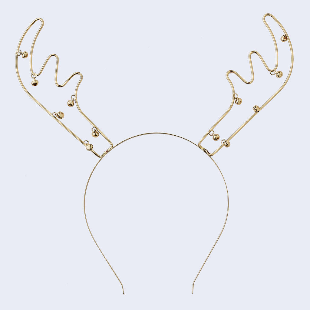 Golden Metal Antler Headband