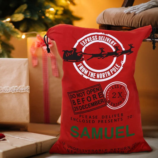 Christmas North pole Red Santa Sack