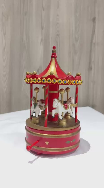 Wooden Style Christmas Carousel With Music Only 1 Available