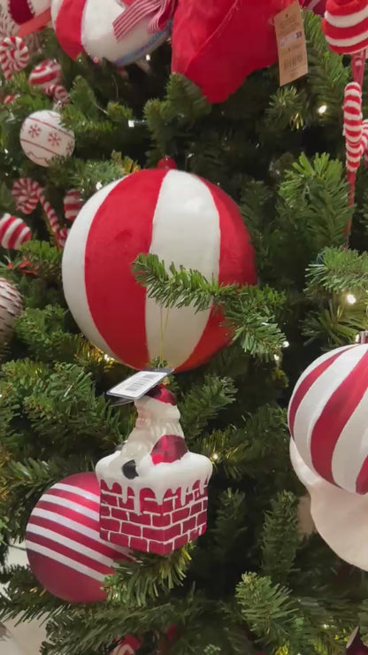 Red & White Bauble (15 cm)