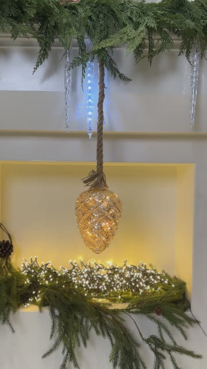LED Pinecone Light with Rope